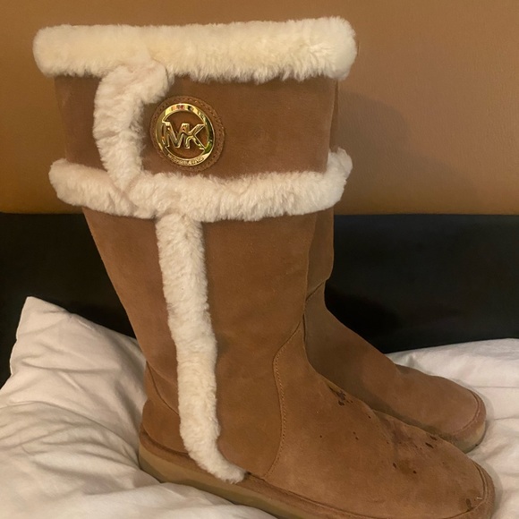 Authentic Michael kors suede fur boots tan - Picture 5 of 11